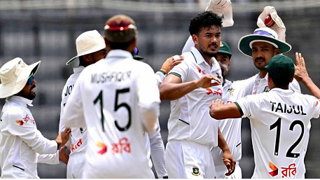 পাকিস্তানের বিপক্ষে ১০৪ রানে মিরপুর টেস্ট জিতেছে বাংলাদেশ, এটি টাইগারদের দলটির বিপক্ষে টানা  ৩য় টেস্ট ম‍্যাচ জয়  